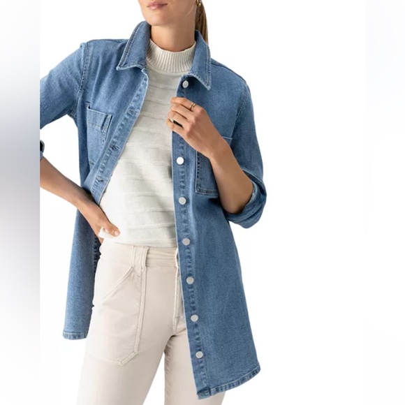 Sanctuary Denim Shirt Dress Belted Button Front Mini Dress Blue Sz S NWT - Picture 16 of 16